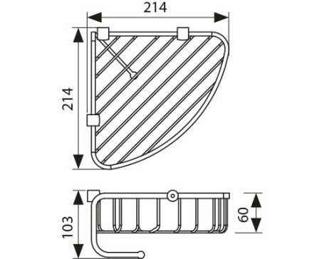 Полка KAISER KH-5011 настенная, угловая, бронзовый 214*214*60