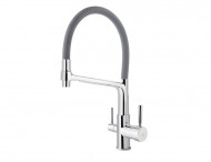 Смеситель VIKO V-5606 для кухни, картридж Ф35мм, с гибким серым изливом, под фильтр, Chrome (латунь)