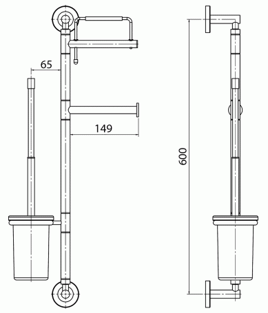 Стойка Langberger 70182 для туалета комплект подвесной хром
