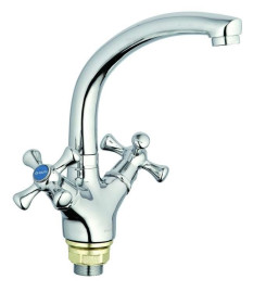 Смеситель G-Lauf QML4-A827 для кухни крест кер. с  гайкой Zn (Цинк)