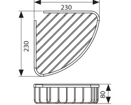 Полка KAISER KH-5012 настенная, угловая, с крючком, 214*214*60 мм, черный