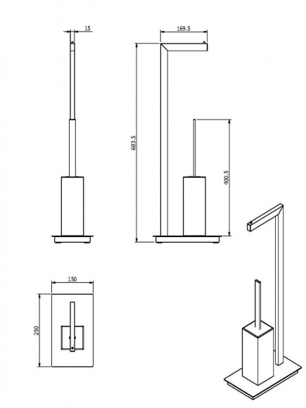 Стойка Langberger 70481 напольная квадратная хром