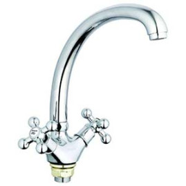 Смеситель G-Lauf QTZ4-B827 для кухня крест кер. (литой) с гайкой Zn (Цинк)