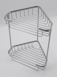 Полка Rainbowl FORA "Трапеция" 2-этажная угловая хром глянцевый (18*18/Т)18x18 см