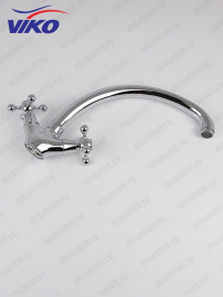 Смеситель VIKO V-2313 для кухни, маховики крест, излив поворотный