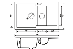 Мойка-Мраморная (двойная) "KAISER" 5080 White (цв.241)