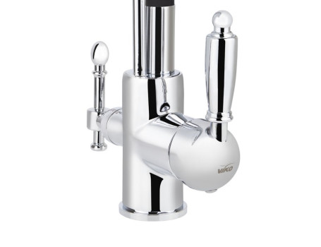 Смеситель VIKO V-5610 для кухни, картридж Ф35мм, с гибким черным изливом, под фильтр, Chrome