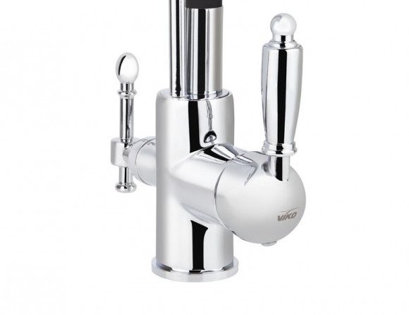 Смеситель VIKO V-5610 для кухни, картридж Ф35мм, с гибким черным изливом, под фильтр, Chrome Смеситель VIKO V-5610 для кухни, картридж Ф35мм, с гибким черным изливом, под фильтр, Chrome