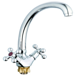 Смеситель G-Lauf QTZ4-B856 кухня крест кер. (литой) с гайкой Zn