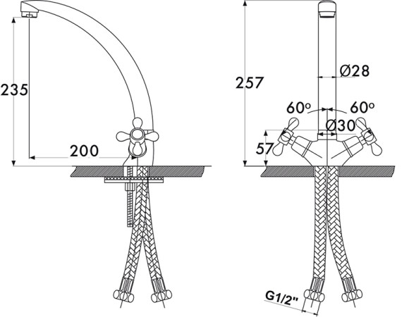 Смеситель KAISER 11014 Carlson Eco для кухни, хром