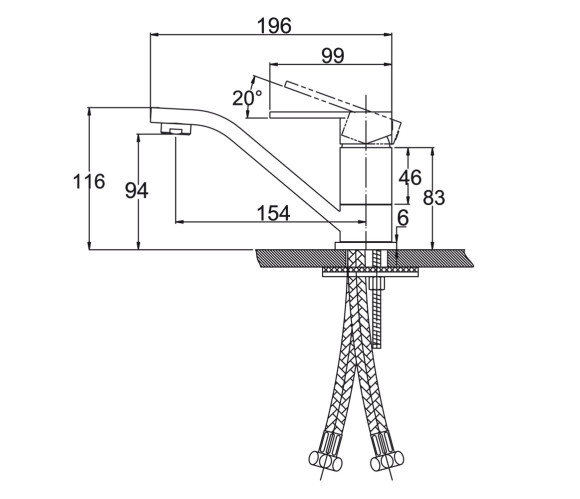 Смеситель KAISER 34010-1 Sonat для раковины, бронзовый Смеситель KAISER 34010-1 Sonat для раковины, бронзовый