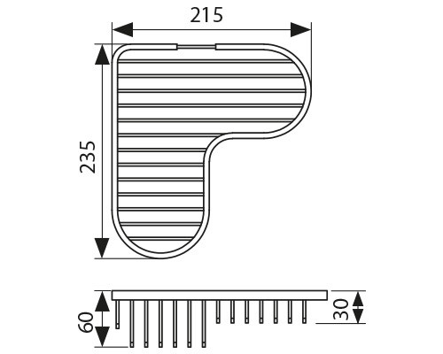 Полка KAISER KH-5031 настенная, угловая, Бронзовый 215*235*60