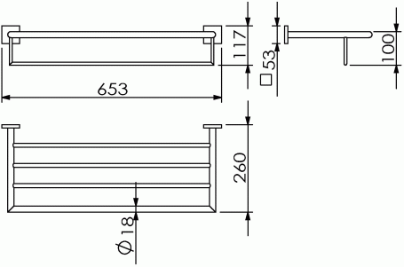 Полка для полотенца Langberger прямая 60 см 2-х этажная 11803B