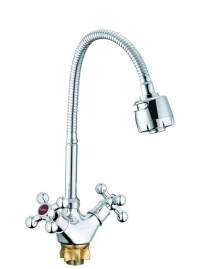 Смеситель G-Lauf QTZ4-E827 кухня кер. с гибким изливом (гайка) Zn