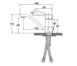 Смеситель KAISER 34010-4 Sonat для раковины, белый матовый