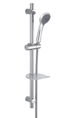 Душевой гарнитур KAISER R-1100 настенный, (стойка, лейка), 645х160х140 мм, хром