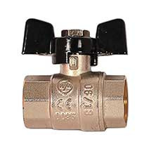 Кран шаровый WaterMark Wm102-1 г/г 1", ручка черная бабочка 