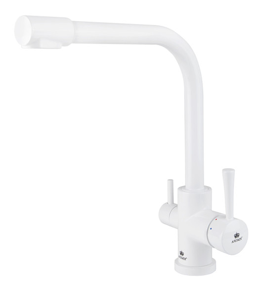 Смеситель KAISER 26044-10 Merkur для кухни, с краном для питьевой воды, белый глянц