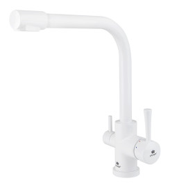 Смеситель KAISER 26044-10 Merkur для кухни, с краном для питьевой воды, белый глянц