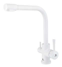 Смеситель KAISER 26044-10 Merkur для кухни, с краном для питьевой воды, белый глянц