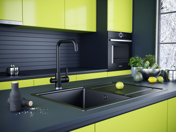 Смеситель для кухни с краном для питьевой воды PAULMARK Logas Lo213021-401TB