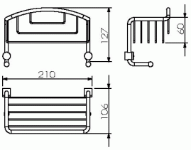 Полка Langberger прямая хромированная к стене с двумя крючками одноэтажная 10860M