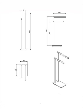 Стойка Langberger 70381 напольная для 2-х полотенец