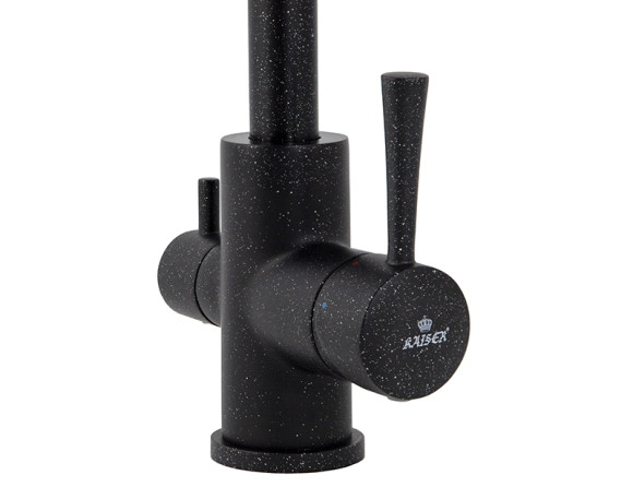 Смеситель KAISER 26044-2 Merkur для кухни, с краном для питьевой воды, черный мрамор