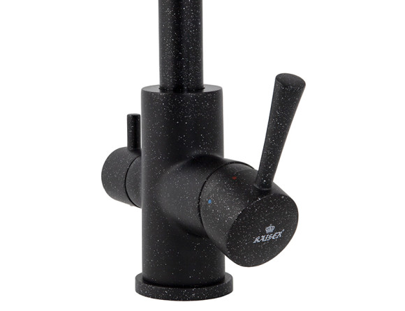 Смеситель KAISER 26044-2 Merkur для кухни, с краном для питьевой воды, черный мрамор