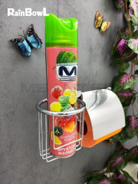 Бумагодержатель Rainbowl 2730-1 CUBE для ванной с подставкой для дезодоранта настенный хром