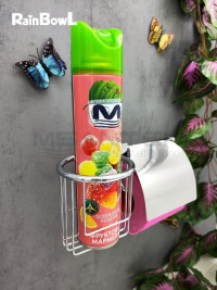 Бумагодержатель Rainbowl 2730-1 CUBE для ванной с подставкой для дезодоранта настенный хром