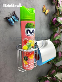 Бумагодержатель Rainbowl 2730-1 CUBE для ванной с подставкой для дезодоранта настенный хром