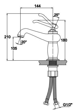 Смеситель KAISER 47711 Logo для раковины