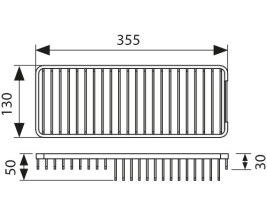 Полка KAISER KH-5051 настенная, прямоугольная, бронзовый 355*130*50
