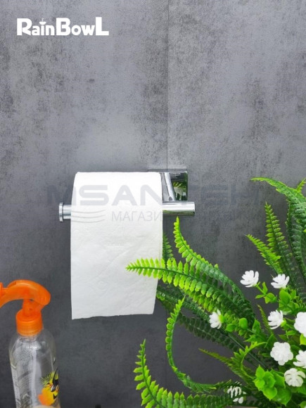 Бумагодержатель Rainbowl 2741-1 CUBE для ванной без крышки настенный хром