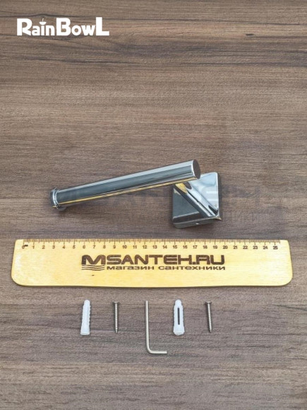 Бумагодержатель Rainbowl 2741-1 CUBE для ванной без крышки настенный хром