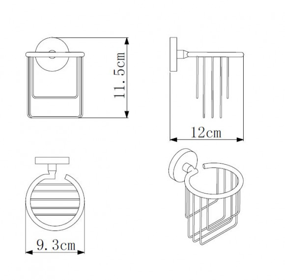 Держатель Rainbowl LONG для ванной 2232-BP освежителя воздуха настенный "Сетка" черный матовый
