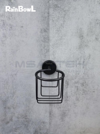 Держатель Rainbowl LONG для ванной 2232-BP освежителя воздуха настенный "Сетка" черный матовый