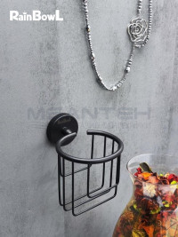 Держатель Rainbowl LONG для ванной 2232-BP освежителя воздуха настенный "Сетка" черный матовый