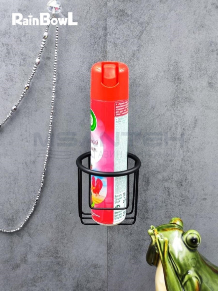 Держатель Rainbowl LONG для ванной 2232-BP освежителя воздуха настенный "Сетка" черный матовый