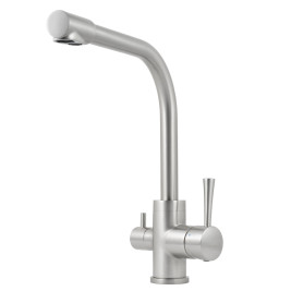 Смеситель KAISER 26044-5 Merkur для кухни, с краном для питьевой воды, серебро