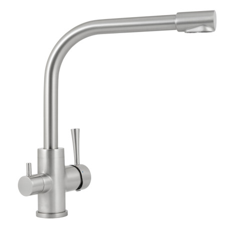 Смеситель KAISER 26044-5 Merkur для кухни, с краном для питьевой воды, серебро