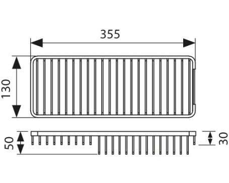 Полка KAISER KH-5052 настенная, прямоугольная, 355*130*50 мм, черный