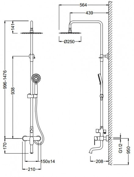 Душевая система SCHEIN (493KS/Z803055PT)