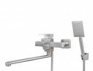 Смеситель VIKO V-7735 для ванны, картридж Ф35 мм, излив L-30 см, нержавеющая сталь, серебро