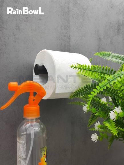 Бумагодержатель Rainbowl 2741-1BP CUBE для ванной без крышки настенный черный матовый