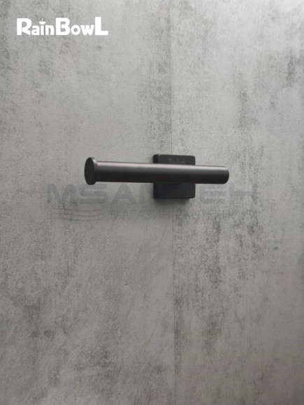 Бумагодержатель Rainbowl 2741-1BP CUBE для ванной без крышки настенный черный матовый