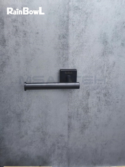 Бумагодержатель Rainbowl 2741-1BP CUBE для ванной без крышки настенный черный матовый