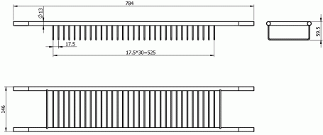 Полка Langberger решетка раздвижная на ванну с резиновыми протекторами 79260