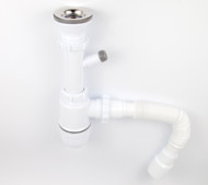 Сифон VIKO VS-112 1-1/2"xØ40 с решёт. Ø70мм из нерж., с отводом для стир. машин. c гофротр. Ø40/50, 800мм 